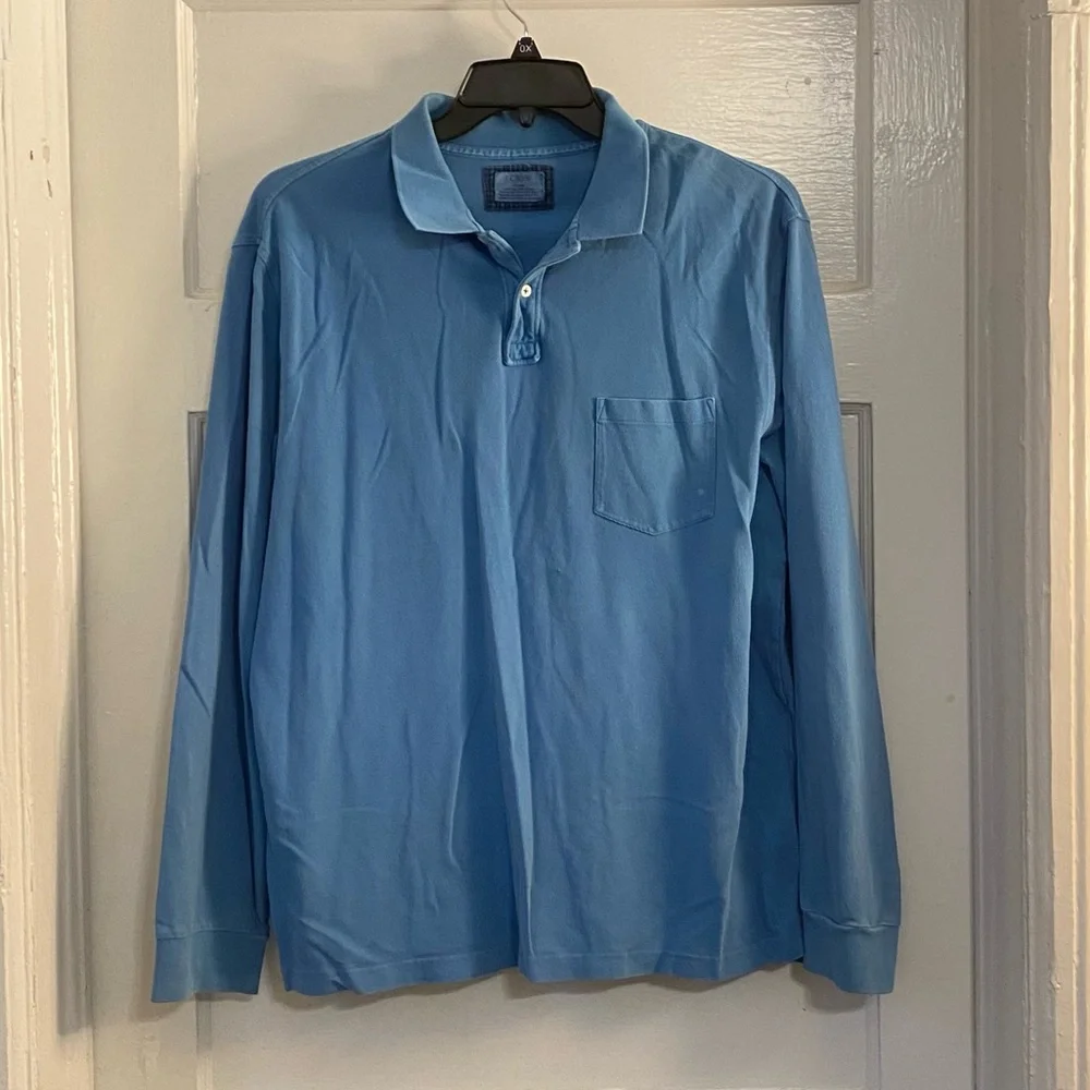 J. CREW 100% COTTON Blue Polo Golf Shirt XL